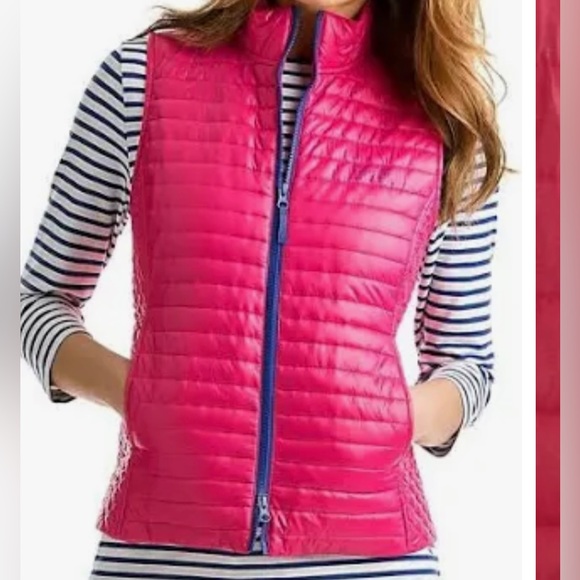 Vineyard Vines Pink Puffer Vest - Picture 7 of 7